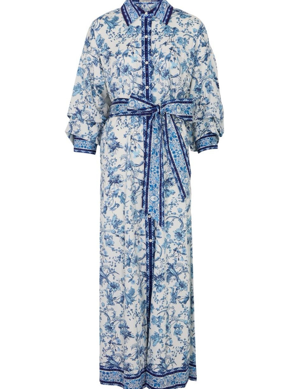 NWT Alice + Olivia Blue and White Floral Maxi Dress Size XS - Picture 7 of 11